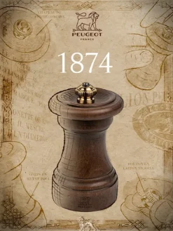 Peugeot Saveurs 1874 Moulin à poivre manuel en bois patiné, 10 cm -><noscript><img width=
