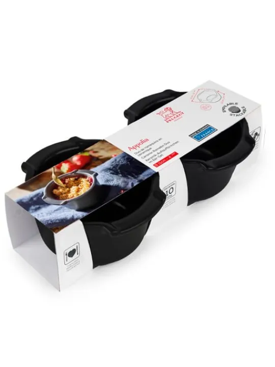 Peugeot Saveurs Appolia Duo de ramequins en céramique 20cl, noir satin -> Idées Cadeaux -50€|Plats Individuels