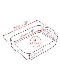 Peugeot Saveurs Appolia Plat four céramique rectangle écru 25 cm - 10" -><noscript><img width=