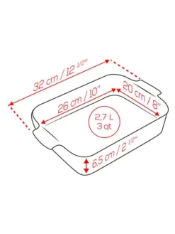 Peugeot Saveurs Appolia plat four céramique rectangle bleu profond 32 cm - 12,5" -><noscript><img width=