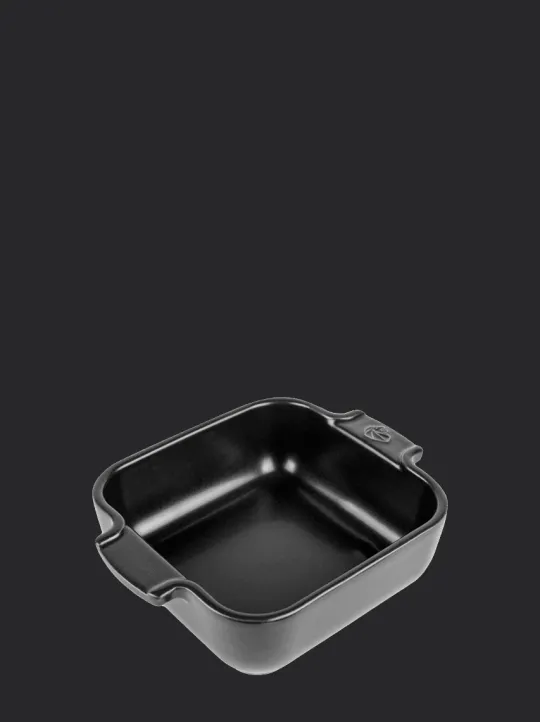 Peugeot Saveurs Appolia Plat four céramique individuel carré noir satin 18 cm -> Idées Cadeaux -50€|Plats Individuels
