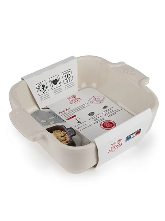 Peugeot Saveurs Appolia Plat four céramique individuel carré, écru, 18 cm - -> Idées Cadeaux -50€|Plats Individuels