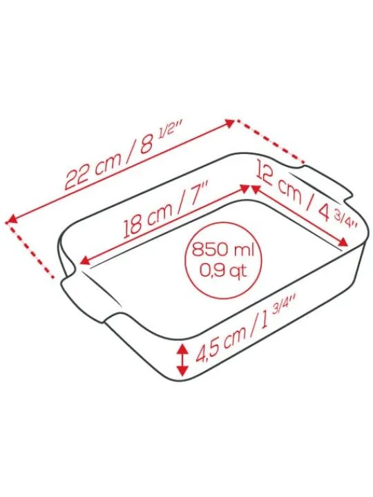Peugeot Saveurs Appolia Plat four céramique individuel rectangulaire, , 22 cm - -> Idées Cadeaux -50€|Plats Individuels