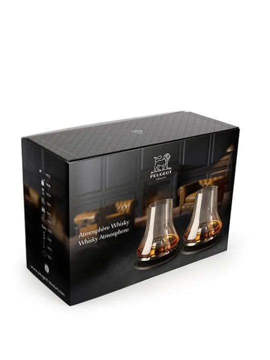 Peugeot Saveurs Atmosphère whisky 2 sets de dégustation whisky avec socles rafraichissants en coffret cadeau -> Envie De Design|Envie De Saveurs