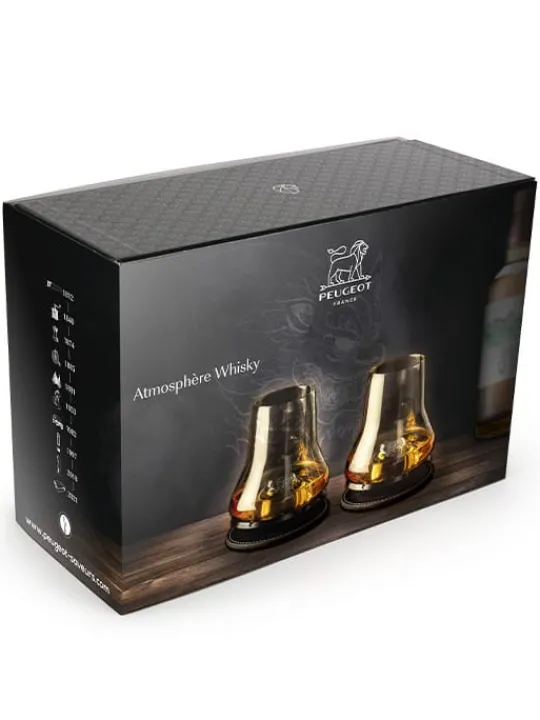 Peugeot Saveurs Atmosphère whisky Coffret cadeau - 2 sets de dégustation whisky avec socles rafraichisseurs noir mat -> Coffrets Cadeaux|Verres De Dégustation