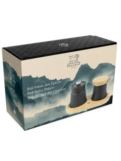 Peugeot Saveurs Bali palais des épices Moulin à poivre bali fonte noir et sa coupelle à sel en coffret cadeau -><noscript><img width=