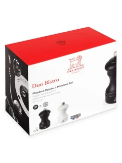 Peugeot Saveurs Bistro Duo de moulins à poivre et à sel manuels en bois couleur et blanc 10 cm -><noscript><img width=