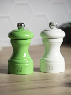 Peugeot Saveurs Bistro Duo de moulins à poivre et à sel manuels en bois laqué, vert et blanc, 10 cm - 4in -><noscript><img width=