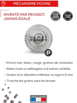 Peugeot Saveurs Bistro Moulin à poivre manuel en acryl 10 cm - 4in -> Idées Cadeaux -50€|Moulins À Poivre