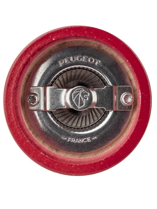 Peugeot Saveurs Bistro Moulin à sel manuel en bois laqué, rouge passion, 10 cm - 4" -> Envie De Couleurs|Moulins À Sel Et Salières