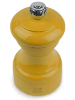 Peugeot Saveurs Bistro Moulin à sel manuel en bois laqué, safran, 10 cm - 4in. -><noscript><img width=