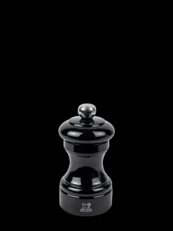 Peugeot Saveurs Bistro Moulin à sel manuel en bois laqué, noir, 10 cm - 4" -> Moulins À Sel Et Salières