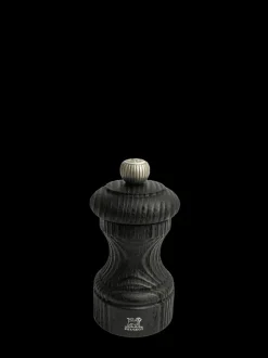 Peugeot Saveurs Bistro nature black Moulin à sel en bois upcyclé, noir, 10 cm - 4in -> Moulins À Sel Et Salières