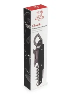 Peugeot Saveurs Clavelin tire-bouchon sommelier avec coupe-capsule et décapsuleur intégrés 14 cm -><noscript><img width=