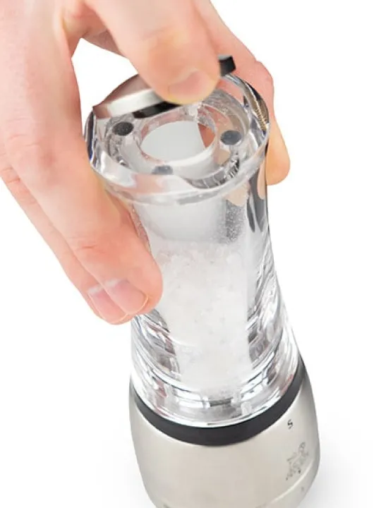 Peugeot Saveurs Daman Moulin à sel manuel en acryl et inox u'select 16 cm -> Moulins À Sel Et Salières
