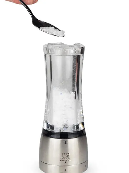 Peugeot Saveurs Daman Moulin à sel manuel en acryl et inox u'select 16 cm -> Moulins À Sel Et Salières