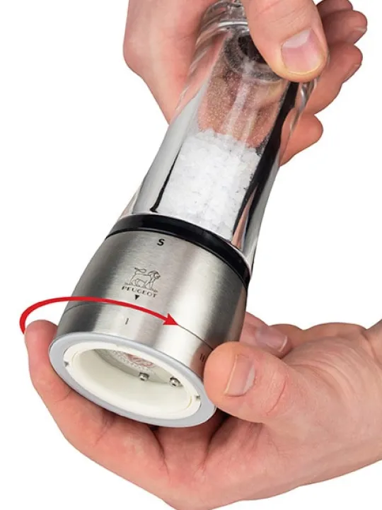 Peugeot Saveurs Daman Moulin à sel manuel en acryl et inox u'select 21 cm -> Idées Cadeaux -100€|Envie De Design