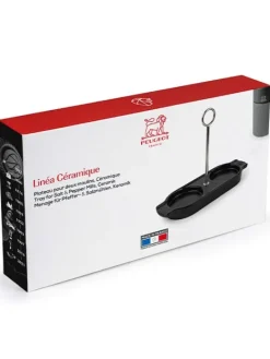 Peugeot Saveurs Linéa Plateau pour deux moulins, céramique, satin black -><noscript><img data-lazyloaded=