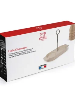 Peugeot Saveurs Linéa Plateau pour deux moulins, céramique, écru -><noscript><img width=