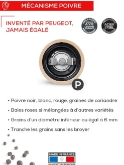Peugeot Saveurs Madras Moulin à poivre manuel en bois d' u'select 21 cm - 8" -><noscript><img width=