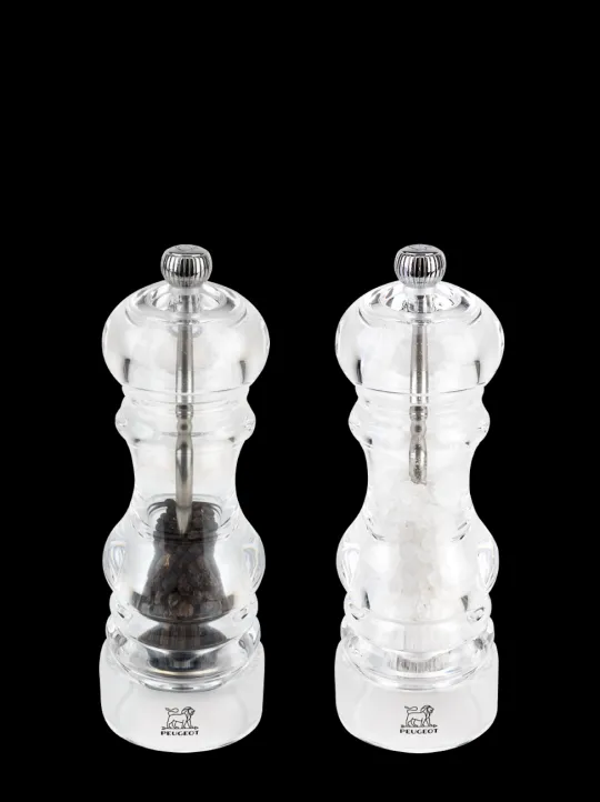 Peugeot Saveurs Nancy Duo de moulins à poivre et à sel manuels en acryl 18 cm -> Duos Et Combi 2 En 1|Moulins À Sel Et Salières