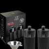 Peugeot Saveurs Night chic Coffret cadeau - duo de moulins à poivre et à sel manuels line noir mat 12 cm et son entonnoir en inox -> Idées Cadeaux -100€|Coffrets Cadeaux