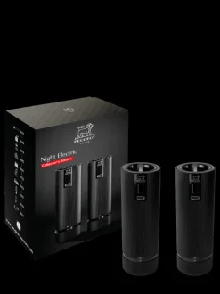 Peugeot Saveurs Night electric Coffret cadeau - duo de moulins à poivre et à sel électriques line noir mat 15 cm -> Coffrets Cadeaux|Envie De Design