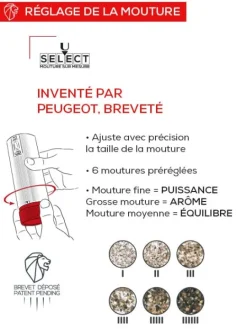 Peugeot Saveurs Night electric Coffret cadeau - duo de moulins à poivre et à sel électriques line noir mat 15 cm -><noscript><img width=