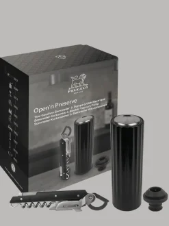 Peugeot Saveurs Open ‘n preserve Coffret cadeau - tire-bouchon sommelier clavelin et pompe de conservation électrique abs -> Idées Cadeaux -100€|Coffrets Cadeaux