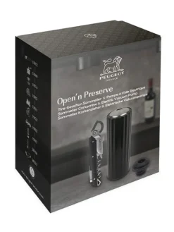 Peugeot Saveurs Open ‘n preserve Coffret cadeau - tire-bouchon sommelier clavelin et pompe de conservation électrique abs -><noscript><img width=
