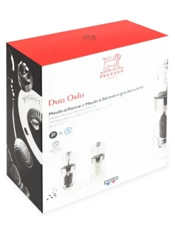 Peugeot Saveurs Oslo Duo de moulins à poivre et à sel humide manuels en acryl 14 cm -><noscript><img width=