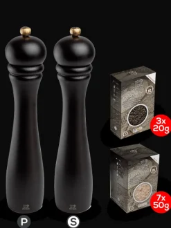 Peugeot Saveurs Pack checkmate 30 cm Duo de moulins poivre et sel 30 cm et ses épices -> Envie De Design|Duos Et Combi 2 En 1