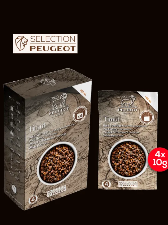 Peugeot Saveurs Pack poivres sels essentiel Sélection de 4 poivres et 2 sels d'exception essentiels en cuisine -> Epices Du Monde