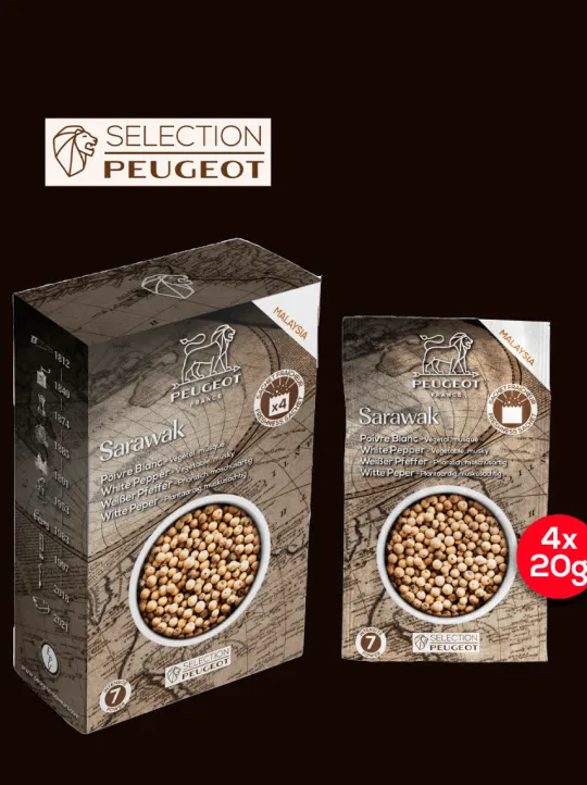 Peugeot Saveurs Pack poivres sels essentiel Sélection de 4 poivres et 2 sels d'exception essentiels en cuisine -> Epices Du Monde
