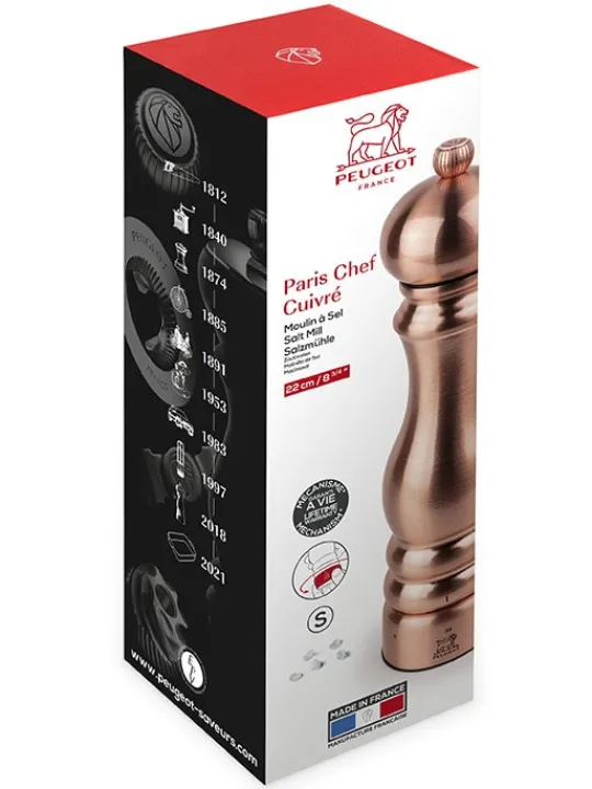 Peugeot Saveurs Paris chef Moulin à sel manuel en inox, , u'select, 22 cm - 8,75" -> Envie De Design|Envie De Couleurs