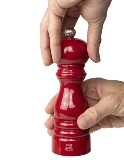 Peugeot Saveurs Paris Moulin à poivre manuel en bois, laqué rouge passion, 18 cm - 7in -><noscript><img width=
