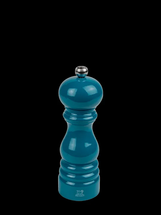 Peugeot Saveurs Paris Moulin à poivre manuel en bois laqué, bleu pacifique, 18 cm - 7in. -> Idées Cadeaux -50€|Moulins À Poivre