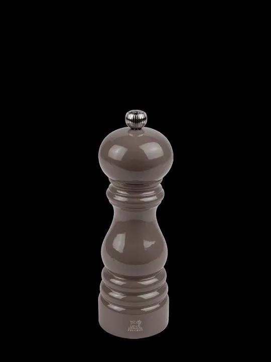 Peugeot Saveurs Paris Moulin à sel manuel en bois laqué, gris taupe, 18 cm - 7in. -> Idées Cadeaux -50€|Moulins À Sel Et Salières