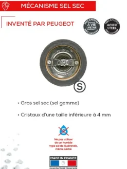 Peugeot Saveurs Paris Moulin à sel manuel en bois couleur 18 cm -> Moulins À Sel Et Salières