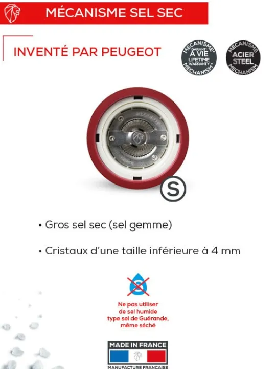 Peugeot Saveurs Paris u'select Moulin à sel manuel u'select en bois laqué, safran, 18 cm - 7in -> Idées Cadeaux -100€|Envie De Couleurs