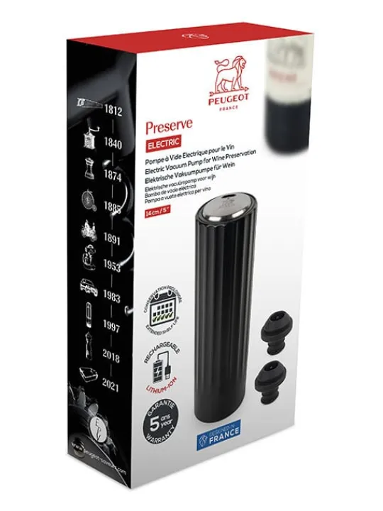 Peugeot Saveurs Preserve electric Pompe à vide electrique pour le vin 100% automatique en abs, e, 14 cm - 5,5 in -> Accessoires Vin Et Champagne|Accessoires Moulins