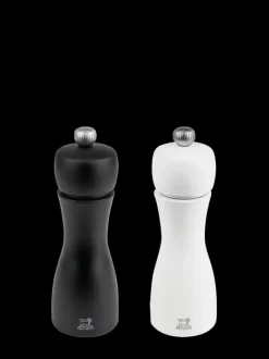 Peugeot Saveurs Tahiti Duo de moulins à poivre et à sel manuels en bois couleur noir et blanc 15 cm -> Duos Et Combi 2 En 1|Moulins À Sel Et Salières