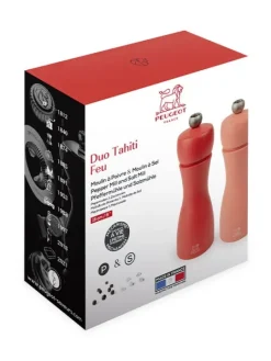Peugeot Saveurs Tahiti Duo de moulins à poivre et à sel manuels en bois, , 15 cm -><noscript><img width=