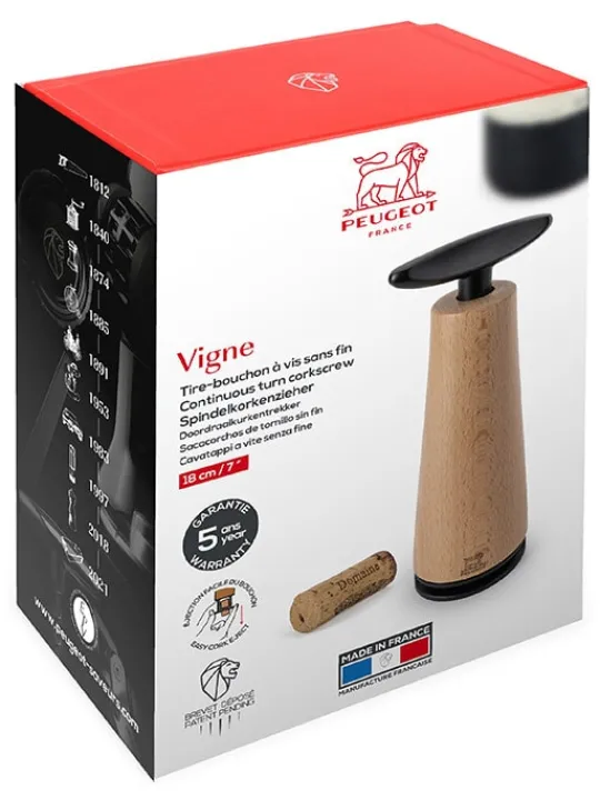 Peugeot Saveurs Vigne Tire-bouchon à vis sans fin en bois de hêtre 18 cm -> Idées Cadeaux -50€|Tire-bouchons